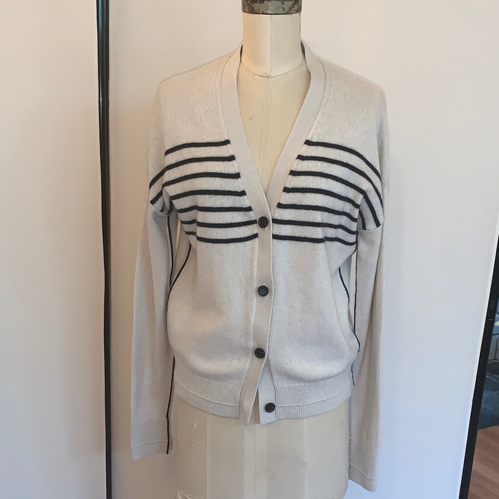 Maria McManus cashmere Featherweight boyfriend Cardigan Sweater  S $598